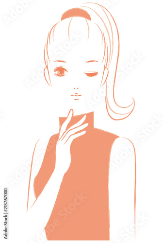 ハイネックを着た女性