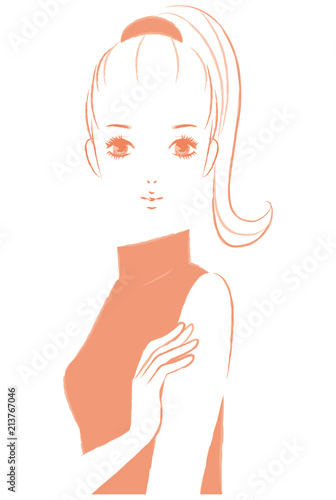 ハイネックを着た女性