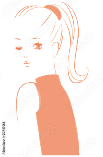 ハイネックを着た女性