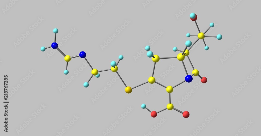 Imipenem molecular structure isolated on grey Imipenem molecular structure isolated on grey