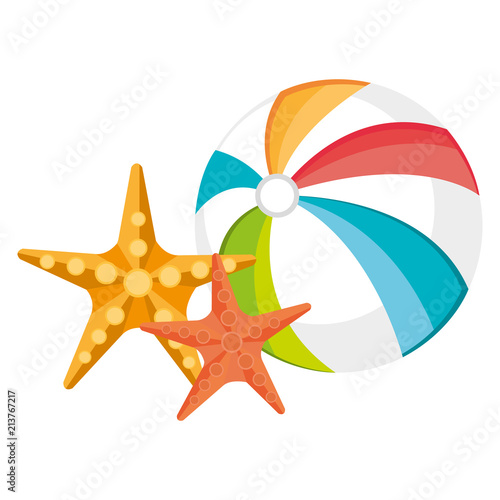 balloon beach with starfish
