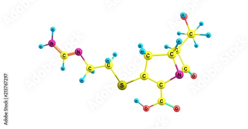 Fototapeta Naklejka Na Ścianę i Meble -  Imipenem molecular structure isolated on white