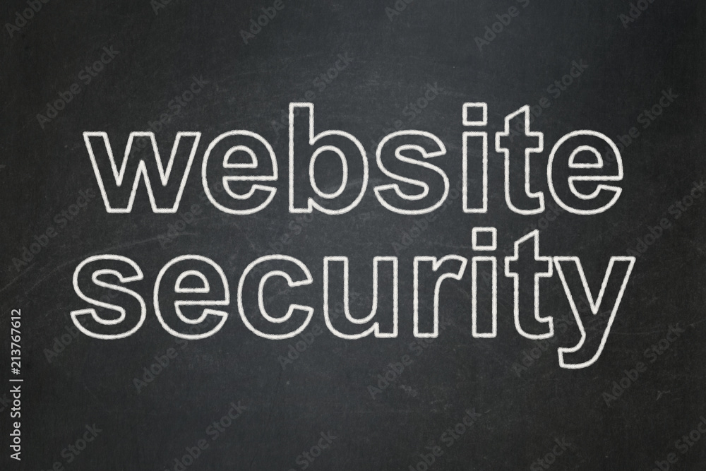 Security concept: text Website Security on Black chalkboard background Security concept: text Website Security on Black chalkboard background