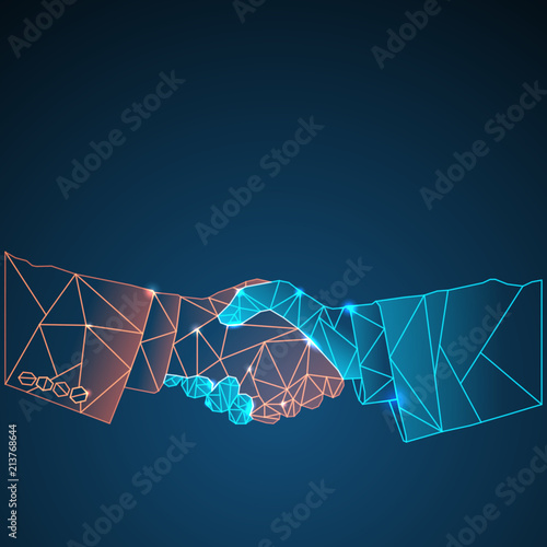 Business shine handshake background