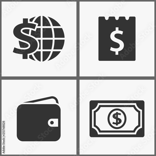 Vector investments money icons.