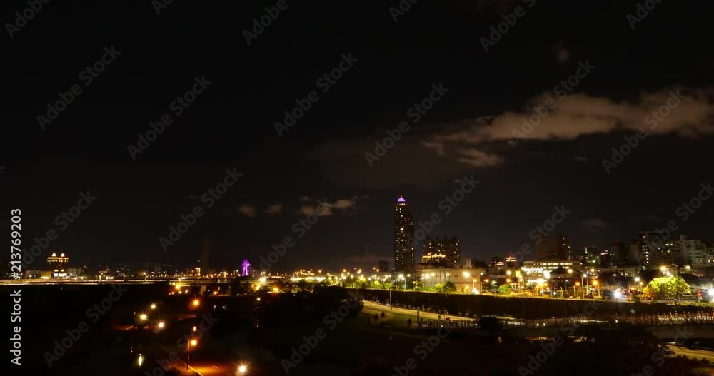 Hyper time lapse of beautiful city night view in Taiwan Taipei Hyper time lapse of beautiful city night view in Taiwan Taipei