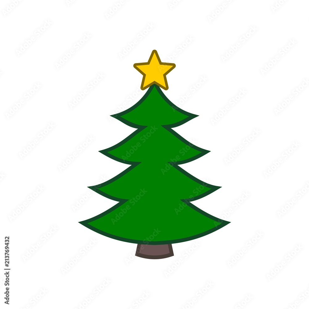 Vector Illustration of Christmas Tree Icon Vector Illustration of Christmas Tree Icon