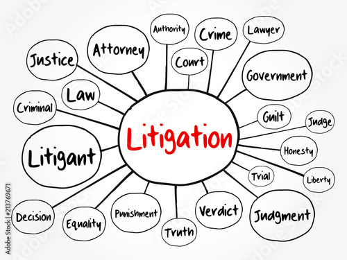 Litigation mind map flowchart, law concept for presentations and reports