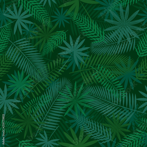 Tropical Jungle Seamless Pattern Background  Forrest  Rainforest  Plant and Nature 