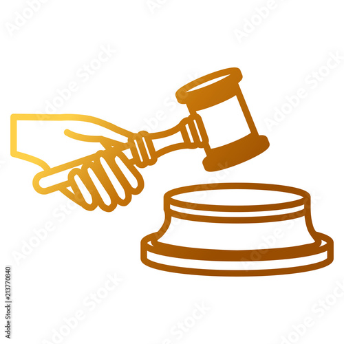 judge hand with justice hammer