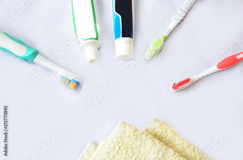 hygienic items on white background  toothpick  pasta  chicken