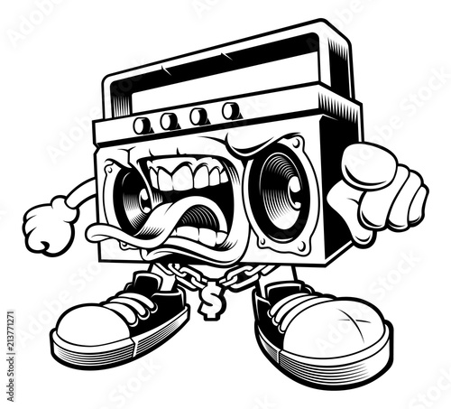 Graffiti boombox character.