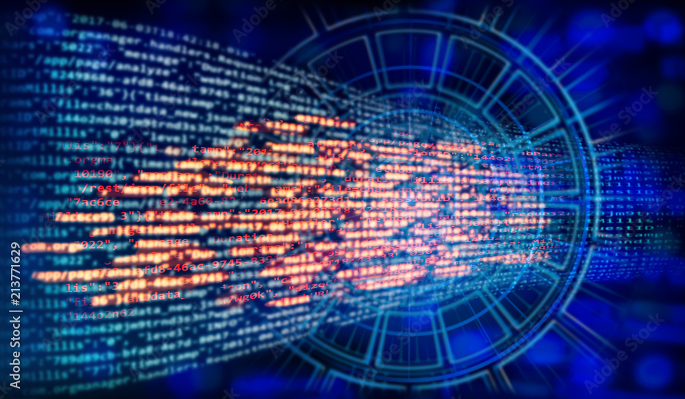 Obraz premium Programmcode und Technologie Hintergrund