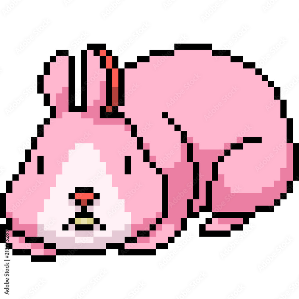 Fototapeta premium vector pixel art rabbit