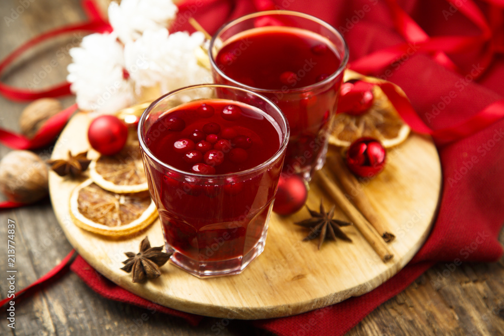 Homemade red berry drink