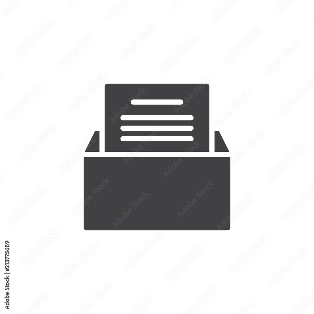 Folder with Document vector icon. filled flat sign for mobile concept and web design. Archive document simple solid icon. Symbol, logo illustration. Pixel perfect vector graphics Folder with Document vector icon. filled flat sign for mobile concept and web design. Archive document simple solid icon. Symbol, logo illustration. Pixel perfect vector graphics