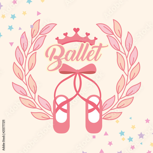 pink ballet pointe shoes emblem