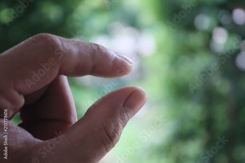 showing finger hand