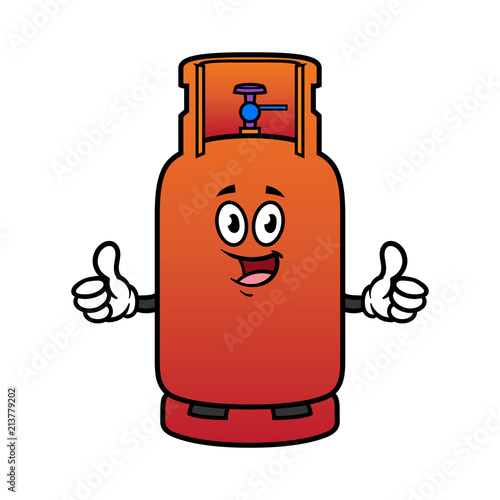 Cartoon Gas Cylinder Character Giving Thumbs Up
