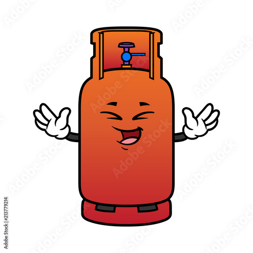 Cartoon Laughing Gas Cylinder Character