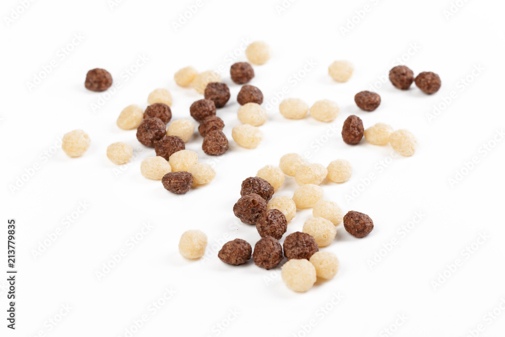Cereal balls for breakfast isolated on white background Cereal balls for breakfast isolated on white background
