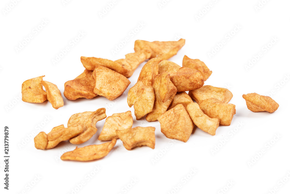 Dried apple slices isolated on white background Dried apple slices isolated on white background