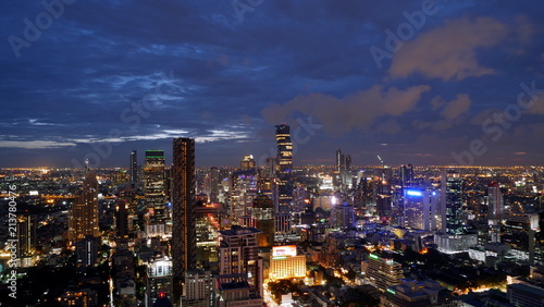  Bangkok from above  - Skyline View at Night from a rooftop Bar