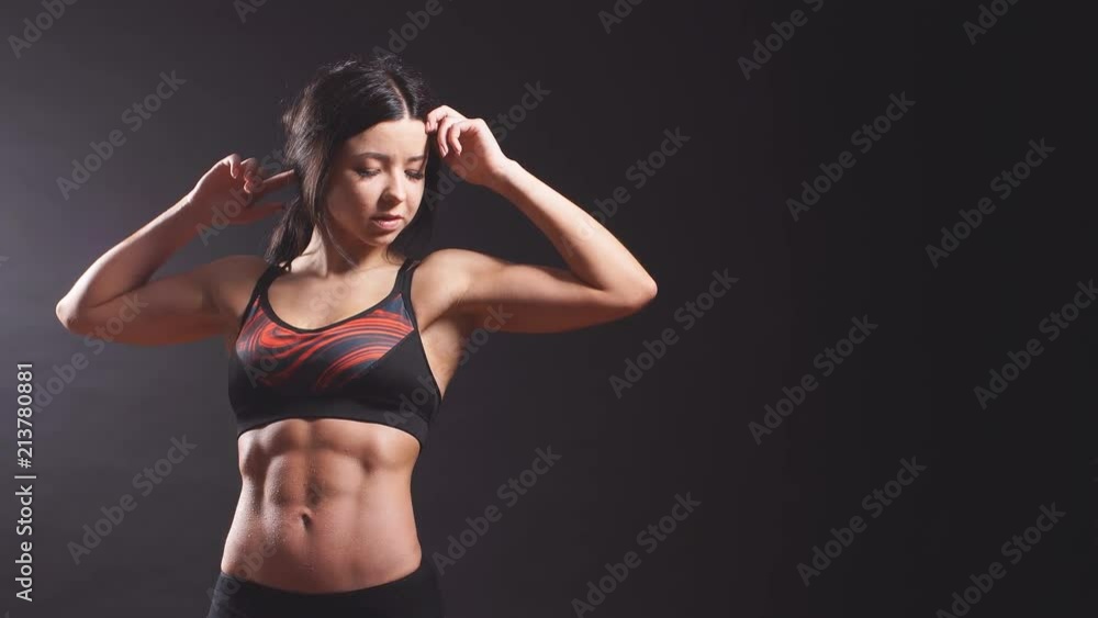Attractive fitness woman, trained female body Attractive fitness woman, trained female body