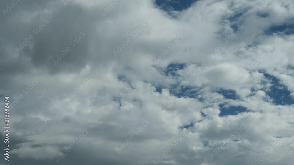 white clouds running on blue sky, Western Ukraine, time lapse white clouds running on blue sky, Western Ukraine, time lapse