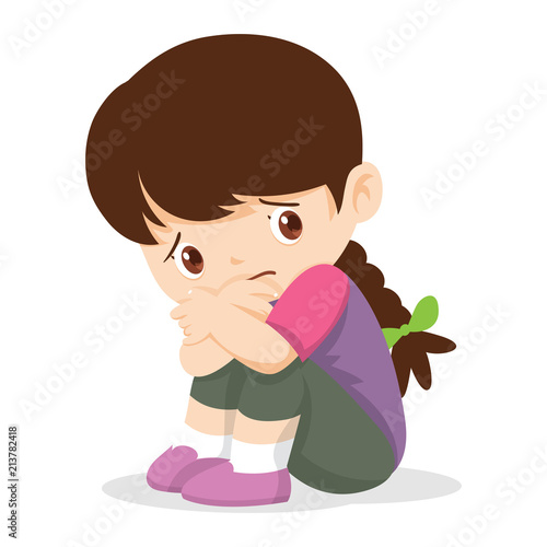 sad girl sitting alone