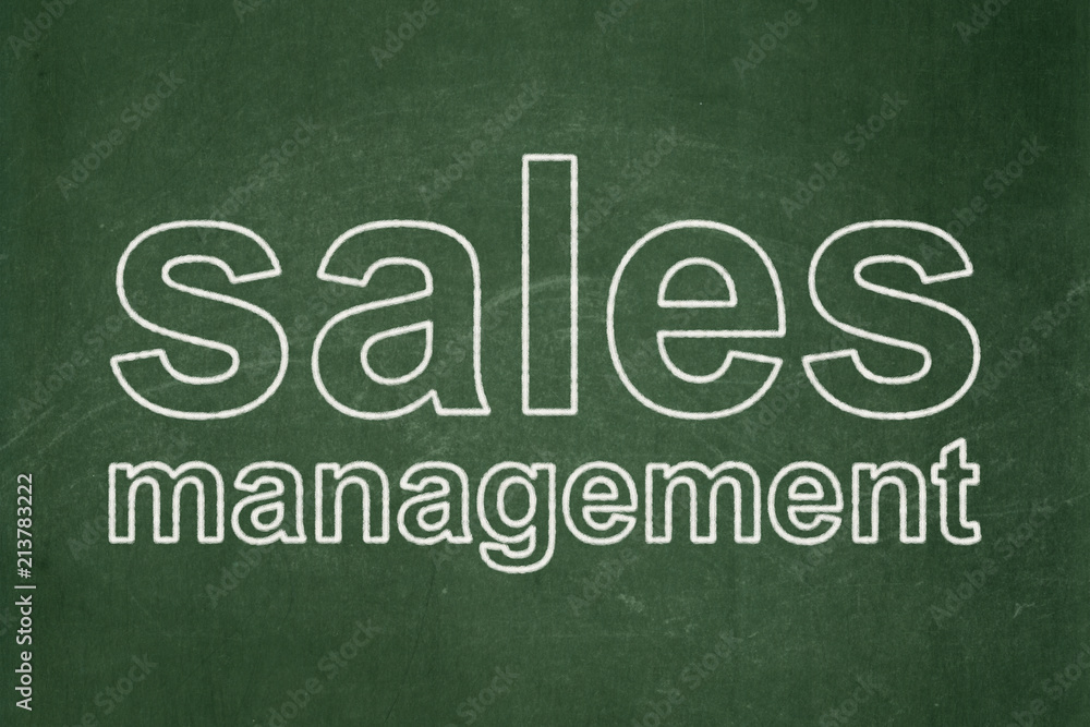 Obraz premium Advertising concept: text Sales Management on Green chalkboard background
