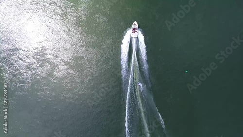 4K aerial footage of water sports on the danube river