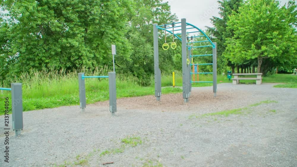 Outdoor gym for adults. It's also an area where chidren an play and there is a playground nearby. Outdoor gym for adults. It's also an area where chidren an play and there is a playground nearby.