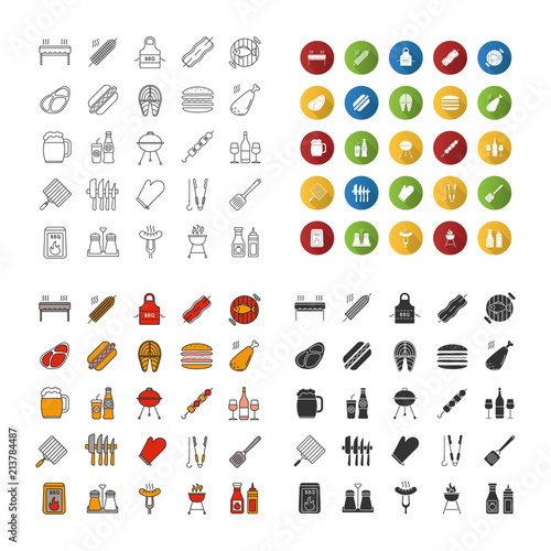 Barbecue icons set