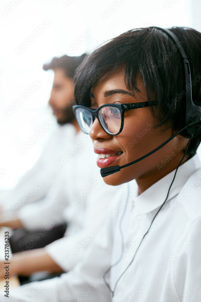 Call Center Agent Working On Hotline Call Center Agent Working On Hotline