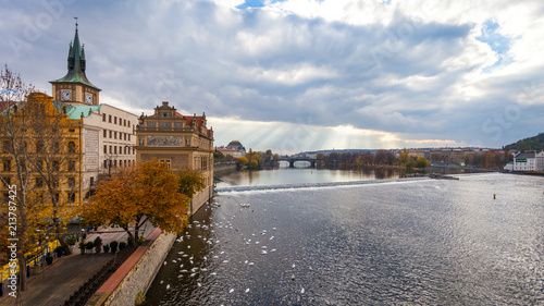 The Bedrich Smetana Museum, viewed from the Old Town Bridge Tower, on a cloudy autumn afternoon © Salvador Maniquiz