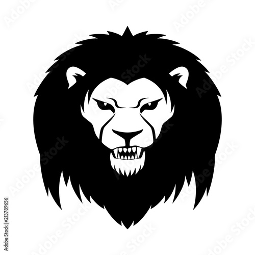 Fototapeta Naklejka Na Ścianę i Meble -  Sign of a black lion on a white background.