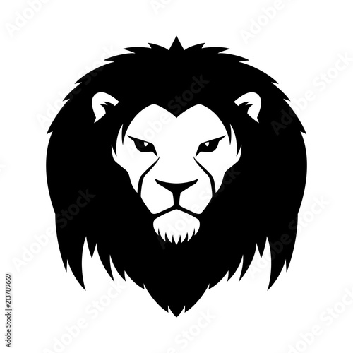 Fototapeta Naklejka Na Ścianę i Meble -  Sign of a black lion on a white background.