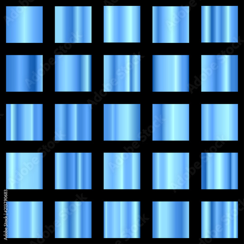 Set of blue gradient. Blue gradient collection. Vector.
