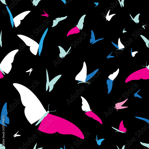 Seamless graphical pattern of butterflies