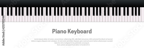 Piano keyboard isolated on white background. Vector music design template.
