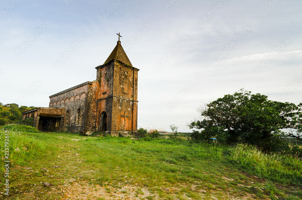 Abandoned church and resort from the colonial era near Kep, Cambodia