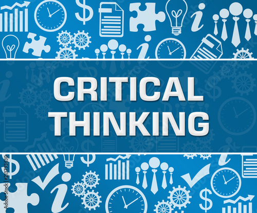 Critical Thinking Business Symbols Texture Blue Background Square 