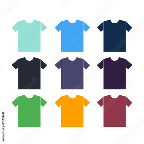 T-shirts icons set on a white background. Vector illustration, eps10