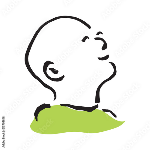 kids happy face isolated on white background. Vector Illustration. 
