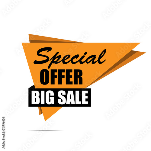 Big sale banner. Yellow discount poster. Special offer. Vector illustration, eps10