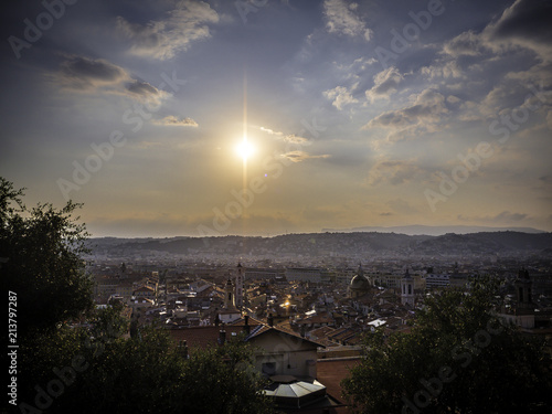 Obraz na płótnie Skyline of Nice, France at sunset time w salonie