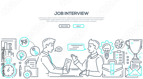 Job interview - modern line design style illustration