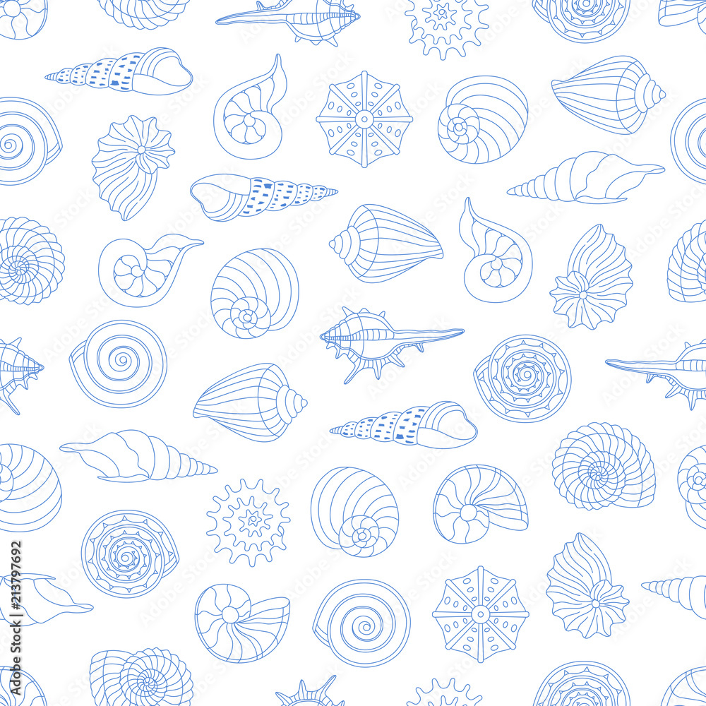 Obraz premium seamless pattern with small seashells