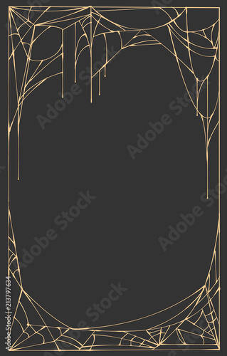 Spider web frame rectangle on black background